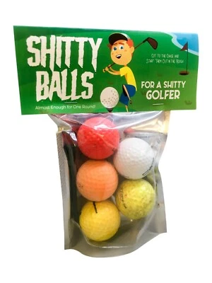 GEARS OUT Sh*tty Balls for Sh*tty Golfers - Funny Golf Gag Gift, Adult Stocking Stuffers
