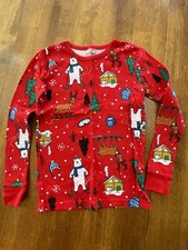 Cat  Jack Kids Christmas Holiday themed red 2 piece Pajama set - size 10