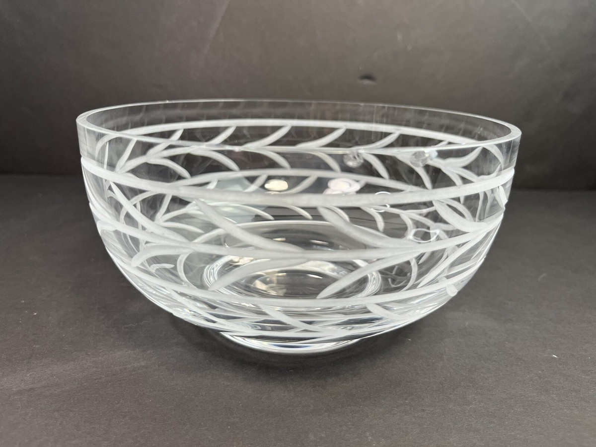 Tiffany & Co. Wheat Leaf Crystal Glass 7” Large Bowl 13752 Tiffany & Co. Wheat Leaf Crystal Glass 7” Large Bowl 13752