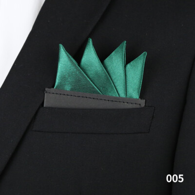 Men's Satin Silk Pre Folded Pocket Square Hankie Hankerchief Wedding Party easy