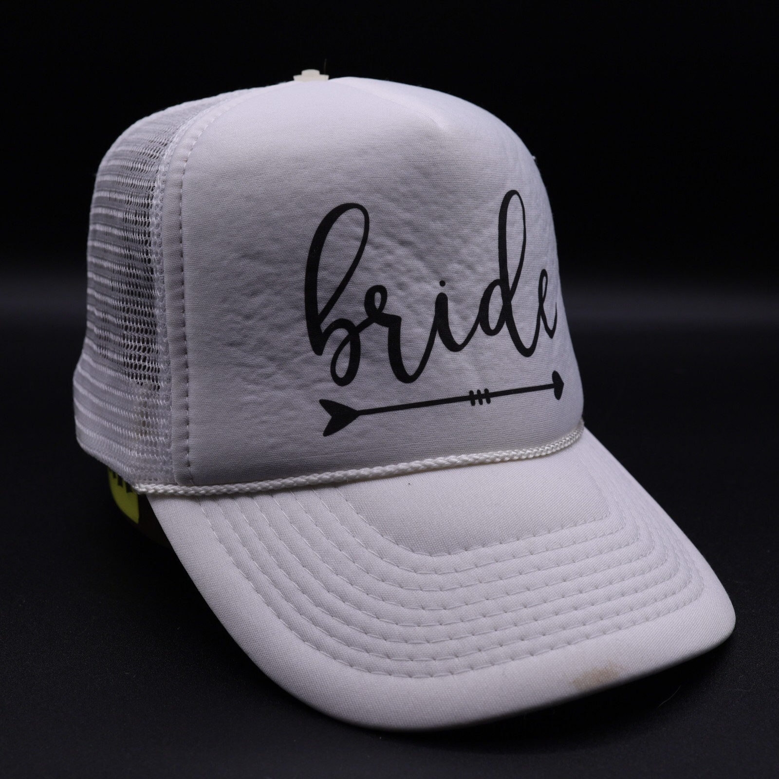 Bride Hat Cap Strap Back White Missing Top Button… - image 4