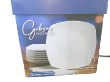 Dinner Plate Set Gibson Zen Buffetware Pure Ceramic 8 Pc