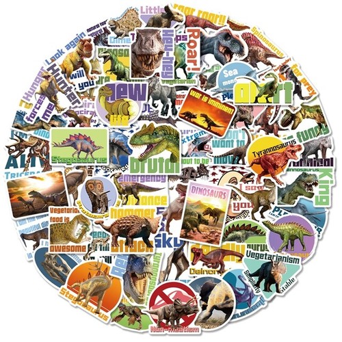 Dinosaur Stickers Random Designs Labels Scrapbooking Waterproof