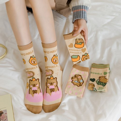 Capybara Socken Bunt - Lustige Motivsocken, Baumwolle, Einheitsgröße