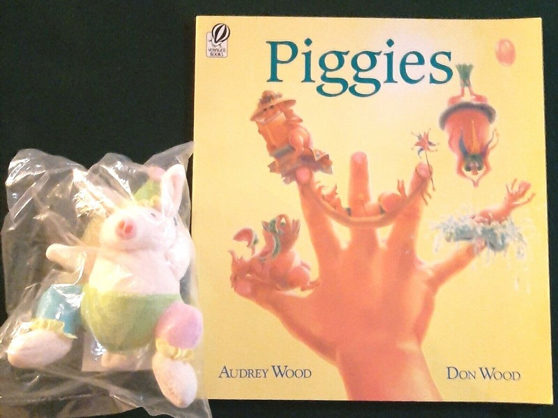 PIGGIES SILLY PIGGIE 6.5 in Doll + Softcover Book by Woods - FREE Shipping