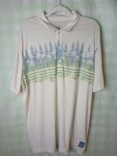 Puma Mens Short Sleeve Golf Polo White Pines and Palms Design Size XXL Mint Cond
