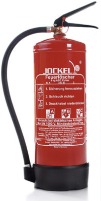 Jockel 6 kg Pulverlöscher P6LJK Feuerlöscher ABC Pulver 34A 233B= 10LE DIN EN3