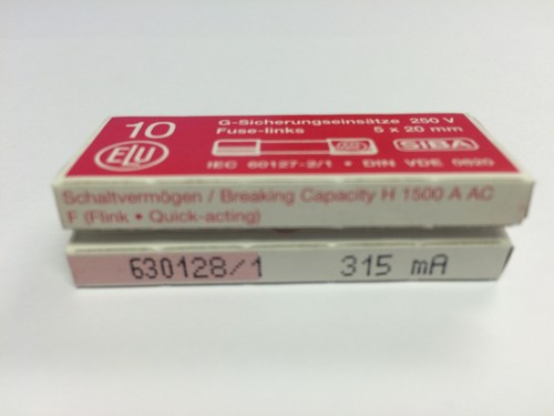 SIBA 70 007 33 179021 315mA Quick Blow Ceramic Fuse 5 x 20mm 250V Pack10 JPSF154 - 第 1/3 張圖片