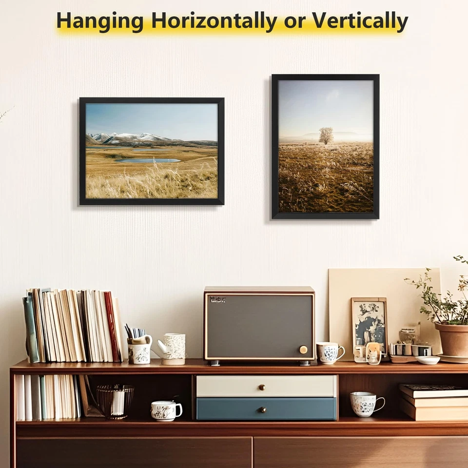 , Marco de fotos negro A3 - Madera maciza y pantalla 11,7X16,5 imagen sin tapete... Foto 2 de 4