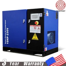 10HP Rotary Screw Air Compressor 230V 3Phase 34CFM 125PSI Air Compressed System