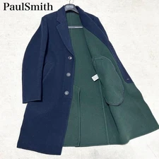 Paul Smith Wool Chester Coat Navy Bi Color Green Ready to Wear Great