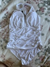 NWT Women s White Size Xl16W 1 Piece Swimsuit By Aqua Eve