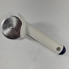 Vintage Tupperware Ruota Pizza Pasta Pasticceria Tagliere Inox Punta Bianca Blu