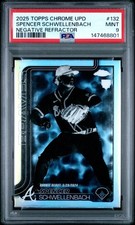 2025 TOPPS CHROME UPDATE NEGATIVE REFRACTOR #132 SPENCER SCHWELLENBACH PSA 9