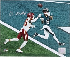 DeVonta Smith Philadelphia Eagles Signed 8x10 Super Bowl LIX Touchdown Photo