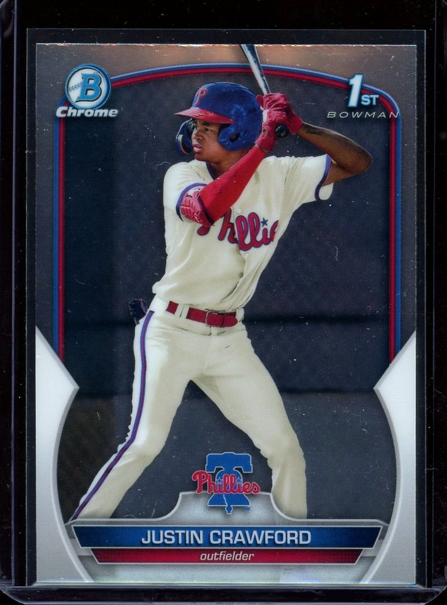 2023 1st Bowman Chrome ~ Justin Crawford ~ #BCP-3 ~ Philadelphia Phillies