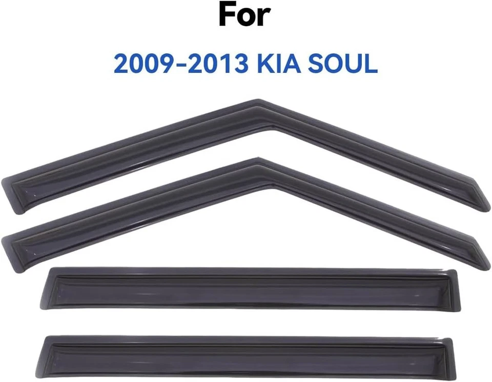 Vehicle-Specific Window Vent Shades for 2009-2013 Kia Soul - Included Foto 4 de 4