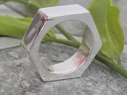 Nut Ring 10 mm Nut Ring Solid 925 Sterling Silver Bolt Geometric Ring Nut Finger