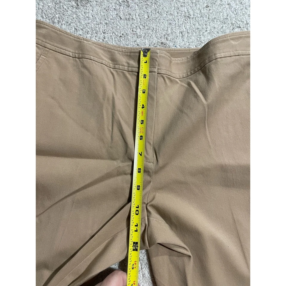 Talbots Heritage Pants Womens 12P Petite Khaki Tan Straight Leg Flat Front - Image 4 of 4