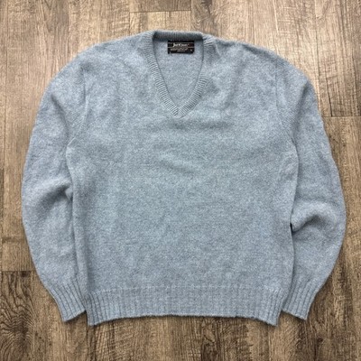 Vintage Jantzen Wool Blend Blue V-Neck Sweater USA Sz L