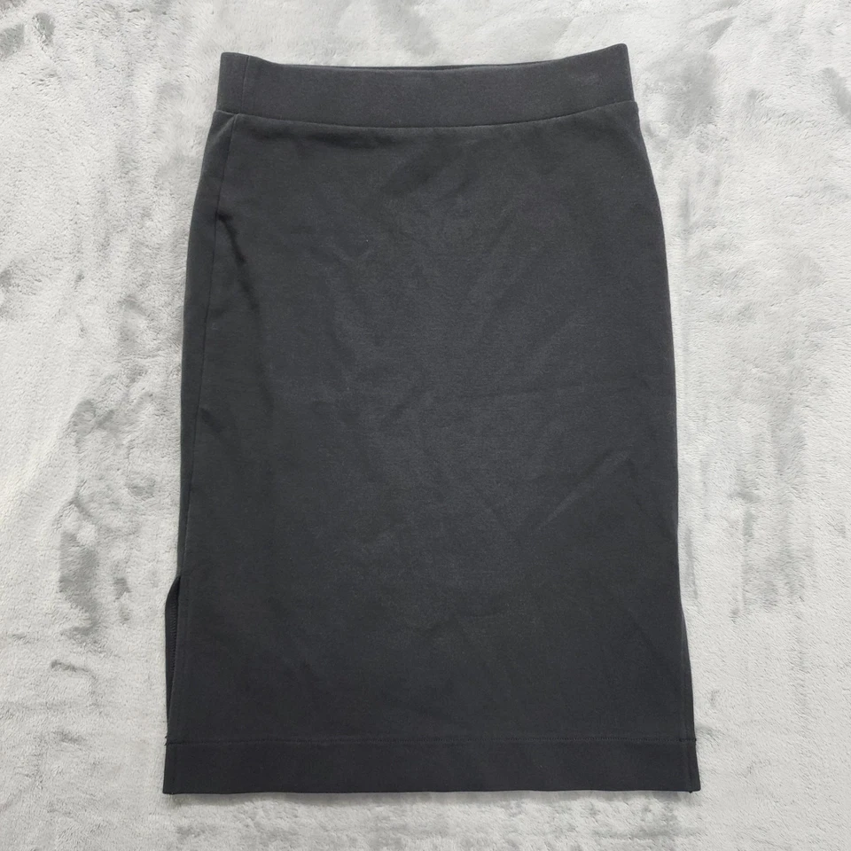 Falda Madewell Mujer XS Negra Columna Lápiz Ranura Lateral Lápiz Elástico Pull On Foto 2 de 4