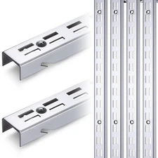 6 Pcs 47.5 Inches Shelf Rails Bracket Track Upright Closet System Hardware Ad...