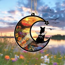 Custom Dog Loss Memorial Suncatcher, Personalized Pet Remembrance Window Hanging