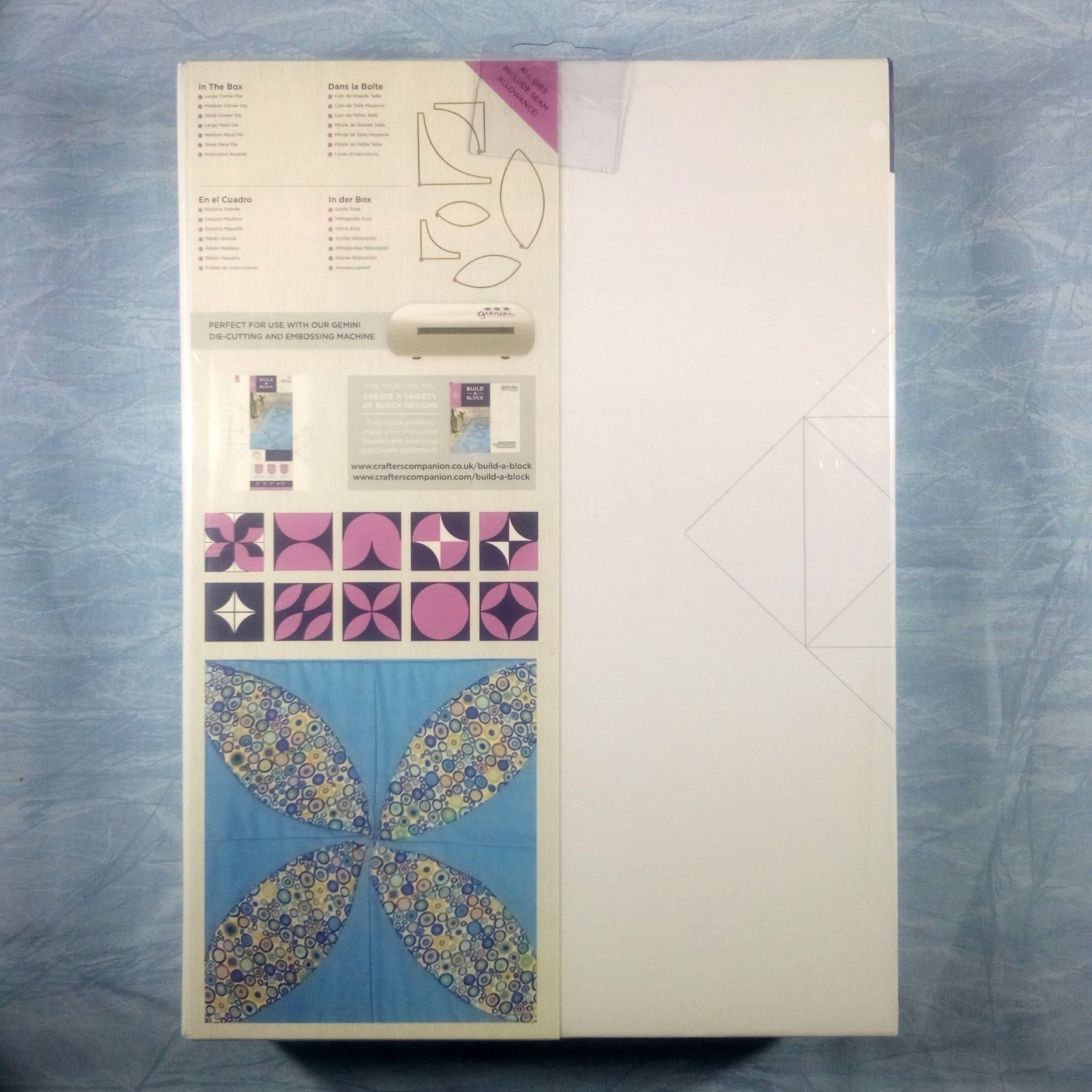 Crafters Companion Gemini Build A Block Fabric Cutting Dies - Bay Leaf (6pc)