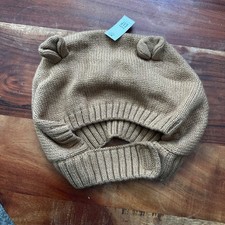 Baby Gap Toddler M/L CashSoft Bear Ear Knit Hat Travertine Brown Chin Strap