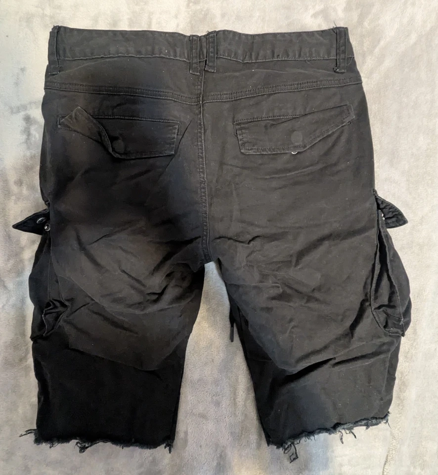 3 SMOKE RISE CARGO SHORTS SLIM SIZE 32 BLACK WHITE KHAKI - Image 3 of 4