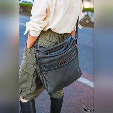 Samsonite Dark Green Shoulder Bussiness Bag Nylon/leather