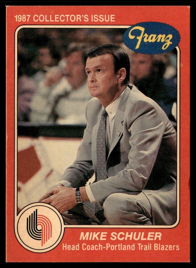 1986-87 Fleer Franz Portland Trail Blazers Mike Schuler Portland Trail Blazers