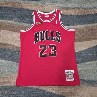 Michael Jordan Mitchell Ness 97 98 Finals Bulls Throwback Jersey Size 44 L Red 