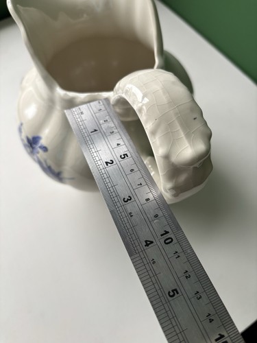 Antiker Staffordshire Ironstone Waschkrug Krug Schale blau weiß Fluss um 1920 - Bild 23 von 24