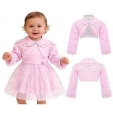 Baby Girls Shrug Bolero Photography Jacket Lace Trim Cardigan Elegent Elegant