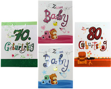 Geschenktüten 70 & 80 Geburtstag Geburt Junge & Mädchen Tragetasche 26x35x13