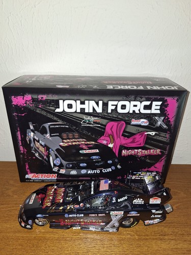 John Force 2009 Norwalk Nightstalker Funny Car Color Chrome Signed 1/24 + Shirt