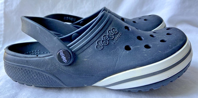 Jibbitz By Crocs Unisex Kilby Clogs Shoes Black White Slip On Women's 7 Men's 5