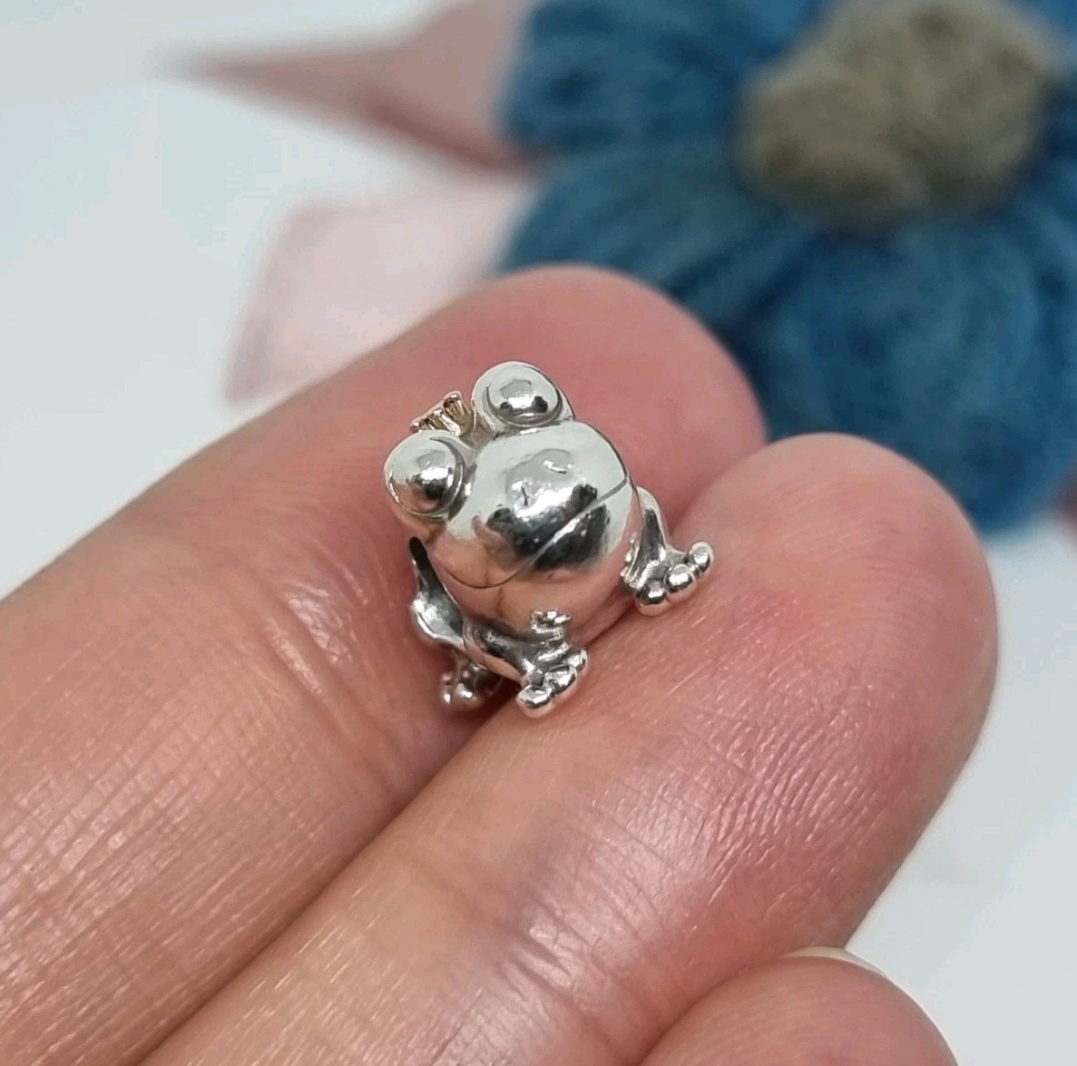 Genuine Pandora Silver 14k Gold Frog Prince Charm S925 ALE