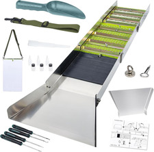 20Pc Complete Gold Panning  Prospecting Kit with 50" Folding Sluice Box, Portab