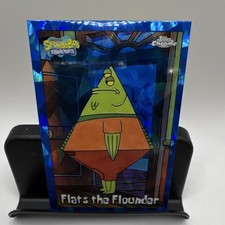 Topps Flats the Flounder #32 Blue Prism 25th 2023 SpongeBob Chrome Trading Card