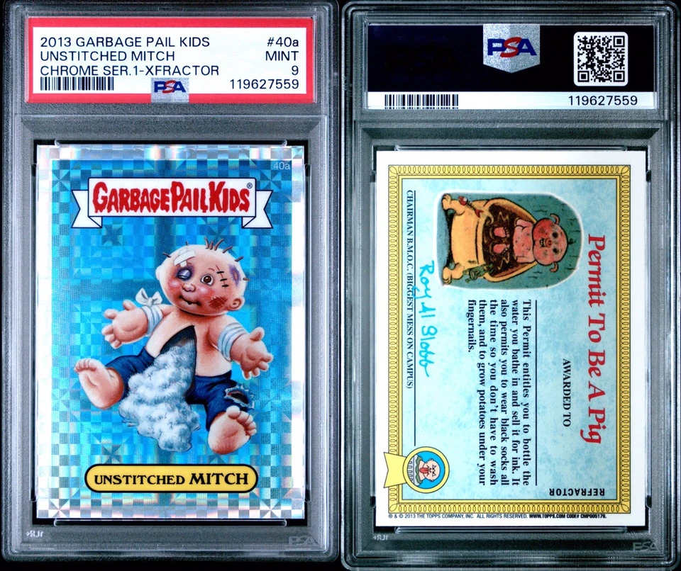 2013 GPK CHROME SERIES 1 X-FRACTOR #40a UNSTITCHED MITCH PSA 9 POP 1 NONE HIGHER - Image 3 of 3