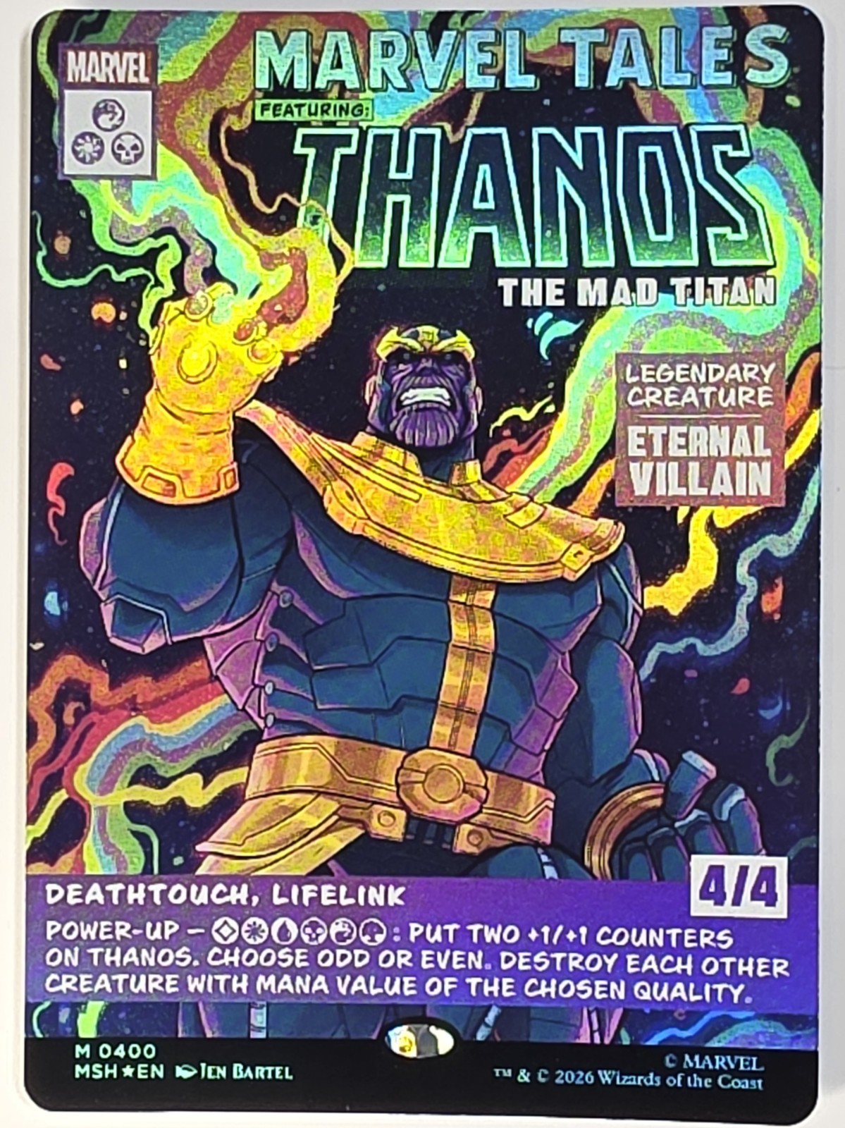 Thanos, The Mad Titan (Borderless) NM Foil M Marvel Super Heroes 400 Showcase