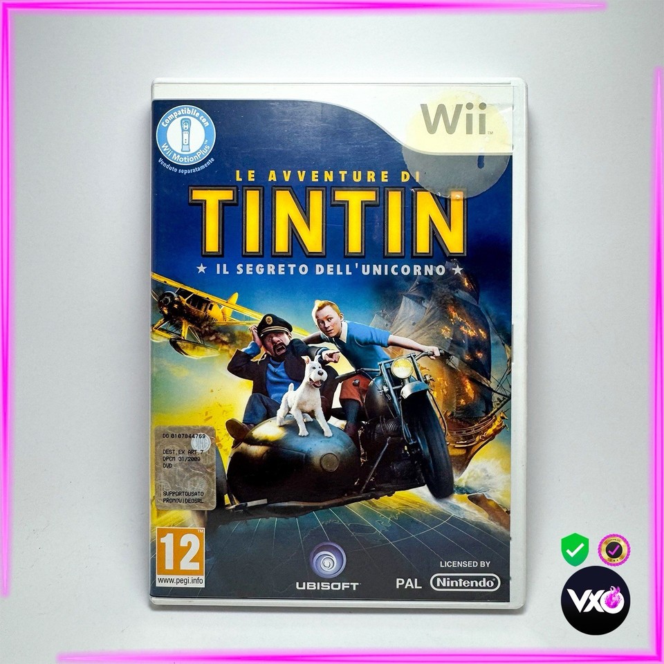 Las Aventuras De Tintin Juego Nintendo Wii Italiano Videojuego PAL Retro
