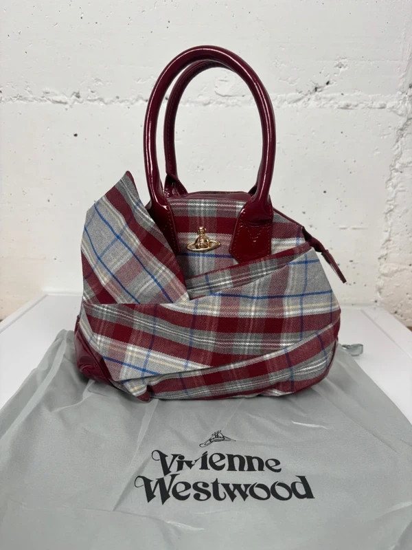 Bolso de Mano Vivienne Westwood Tartán Tela Escocesa Lazo Charol Envío Gratis JP [DDP]