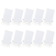 10Pcs Reusable Plastic Badge Clips with Adhesive for Name Tags and Id Cards