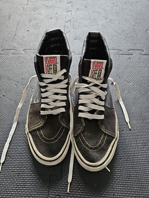 Vintage 90s Made In USA Vans Sk8-Hi Skateboarding Shoes Black Mens 8.5