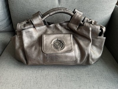 Loewe Nappa Aire Anagram Handbag Bronze Gold Leather Front Pocket Extra Large
