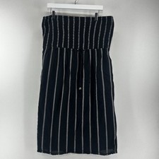 M & S Limited Collection Dress Womens Size 22 Black Striped Strapless Pullover