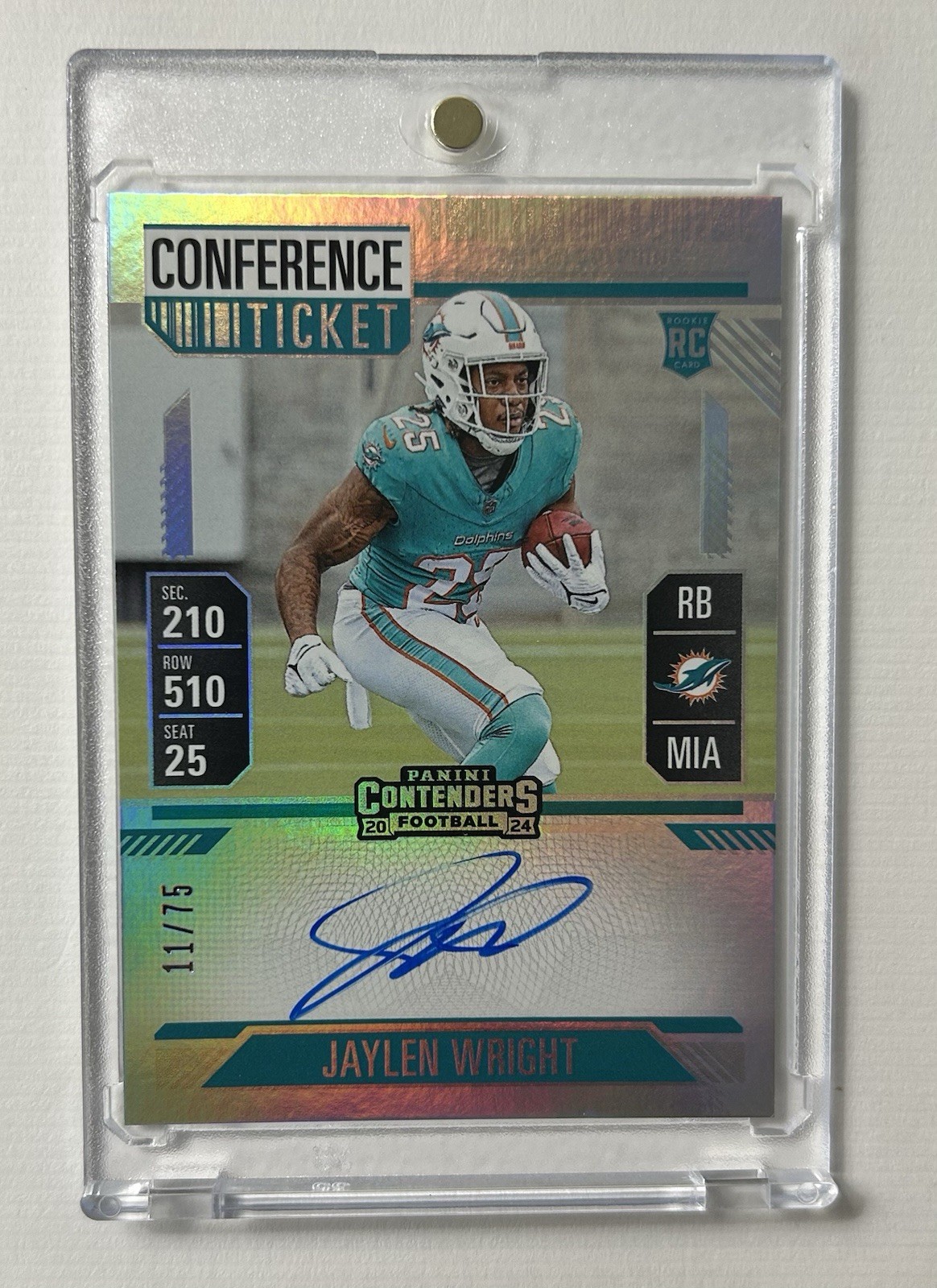 2024 Contenders Jaylen Wright Rookie Ticket RPS Auto RC Conference #11/75